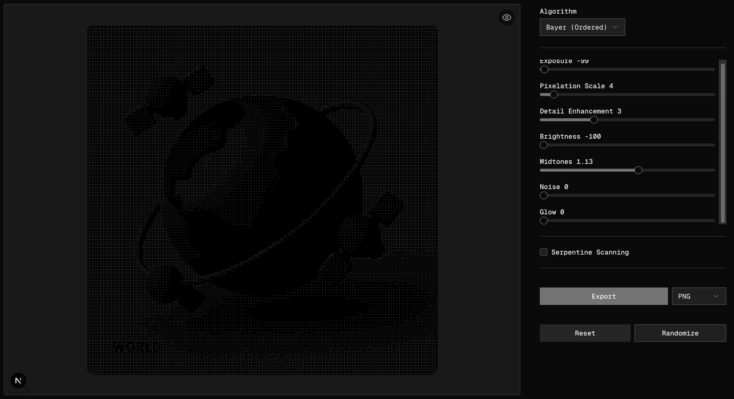 Dither tool screenshot